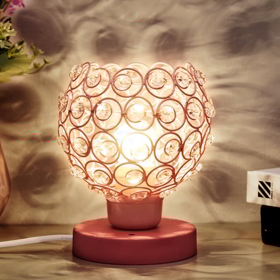 HOMESAKE Metal and Crystal Table Lamp