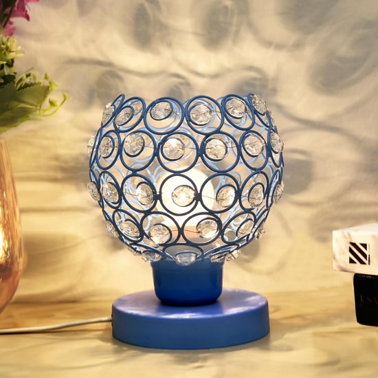 HOMESAKE Metal and Crystal Table Lamp