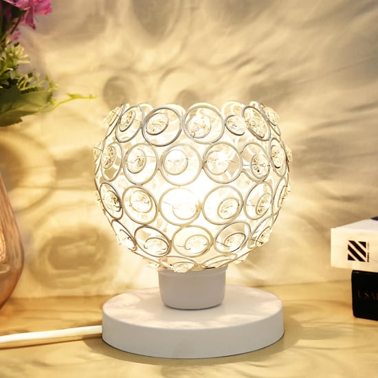 HOMESAKE Metal and Crystals Table Lamp