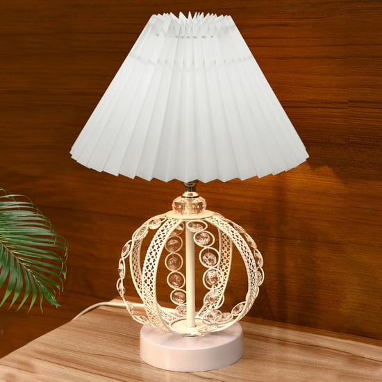 HOMESAKE Metal and Crystals Table Lamp