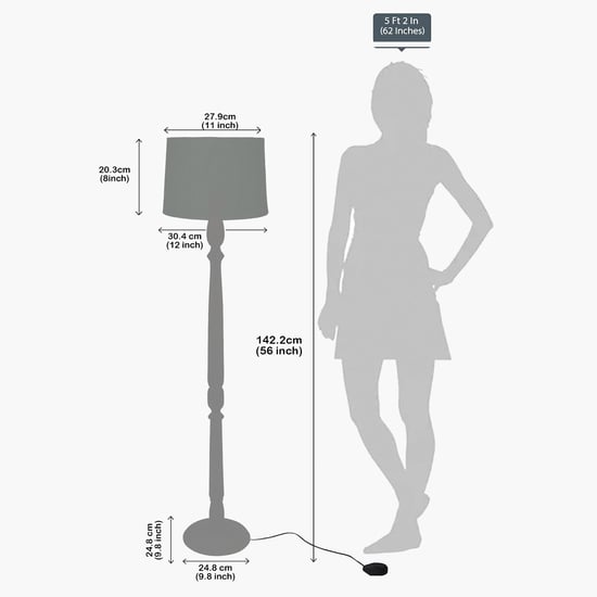 HOMESAKE Wooden Floor Lamp