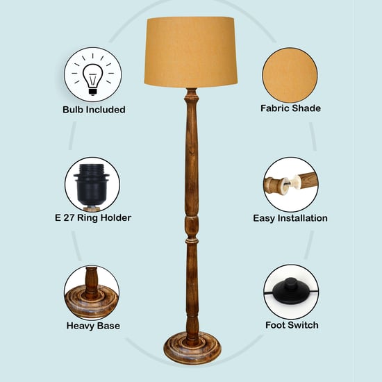 HOMESAKE Wooden Floor Lamp