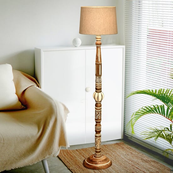 HOMESAKE Wooden Floor Lamp