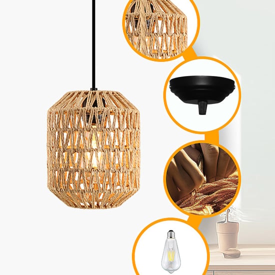 HOMESAKE Rattan Raffia Ceiling Lamp