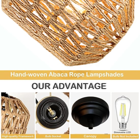 HOMESAKE Rattan Raffia Ceiling Lamp