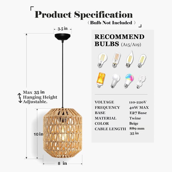 HOMESAKE Rattan Raffia Ceiling Lamp