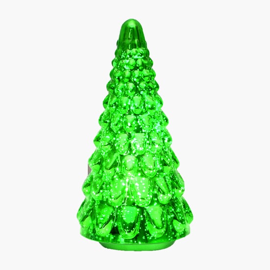 HOMESAKE Glass Christmas Tree Table Top Light