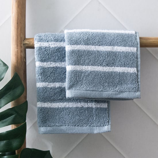 Colour Refresh Essense Set of 2 Cotton Striped Face Towels - 30x30cm