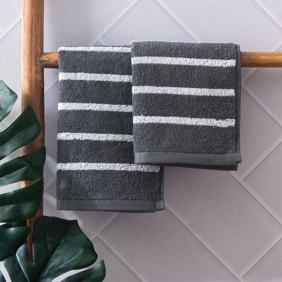 Colour Refresh Essense Set of 2 Cotton Striped Face Towels - 30x30cm