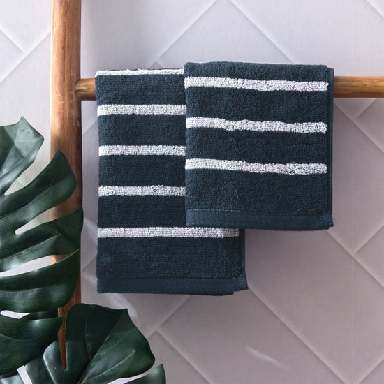 Colour Refresh Essense Set of 2 Cotton Striped Face Towels - 30x30cm