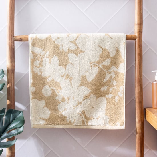 Nova Natural Tranquil Floral Cotton Jacquard Hand Towels - 40x60cm