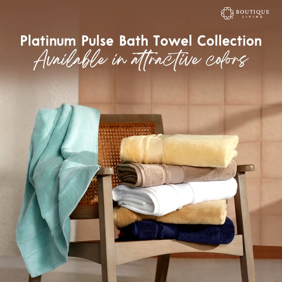 BOUTIQUE LIVING Platinum Pulse Cotton Bath Towel - 150x75cm
