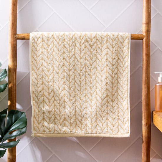 Nova Natural Tranquil Chevron Cotton Jacquard Hand Towel - 60x40cm