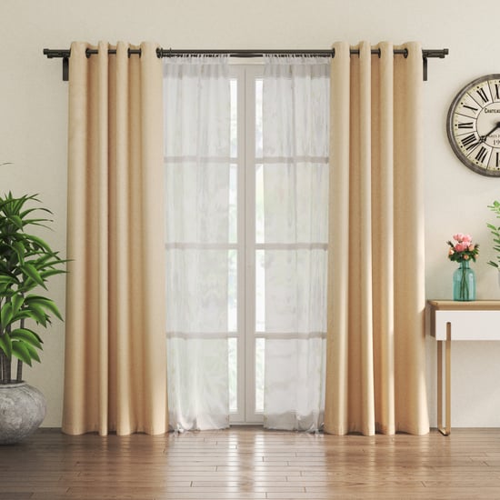 Eren Gleam Set of 4 Room-Darkening and Sheer Door Curtains - 7ft