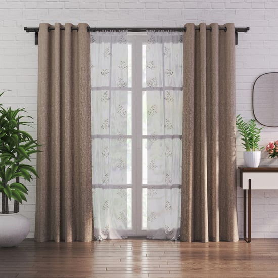 Eren Meadows Set of 4 Room-Darkening and Sheer Door Curtains - 7ft