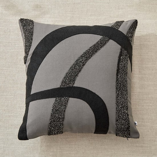 Monochrome Arce Appliqued Cushion Cover - 40x40cm
