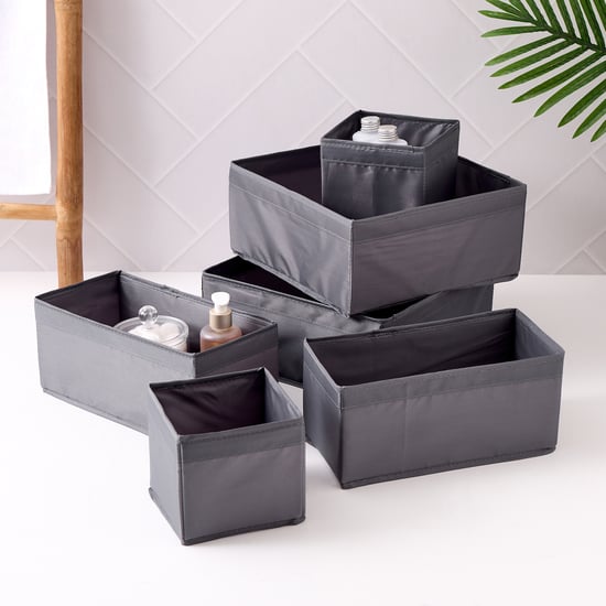 Regan Timber Set of 6 Fabric Foldable Storage Box