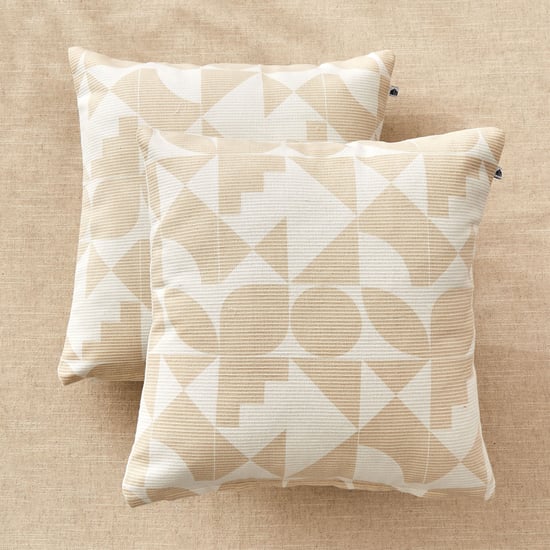 Stria Dune Set of 2 Geometric Print Cushion Covers - 40x40cm