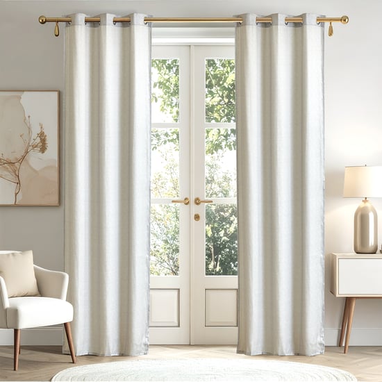 Pietra Etherea Set of 2 Printed Light Filtering Door Curtains - 9ft