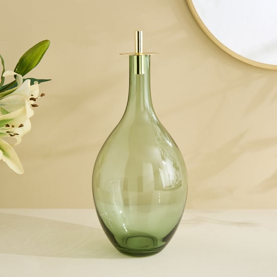 Botanica Flufois Glass Vase with Metal Rim