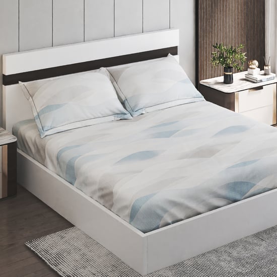 Iced Palace Cotton 180TC Printed 3Pcs King Fitted Bedsheet Set