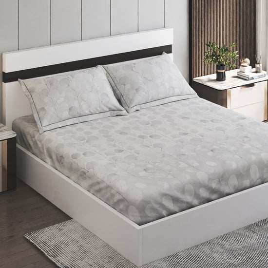 Iced Palace Louise Cotton 180TC Printed 3Pcs King Fitted Bedsheet Set