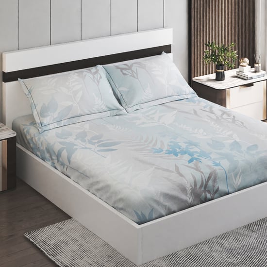 Iced Palace Tulurn Cotton 180TC Printed 3Pcs King Fitted Bedsheet Set