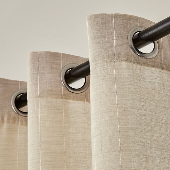 Chanderi Haze Set of 2 Striped Sheer Door Curtains