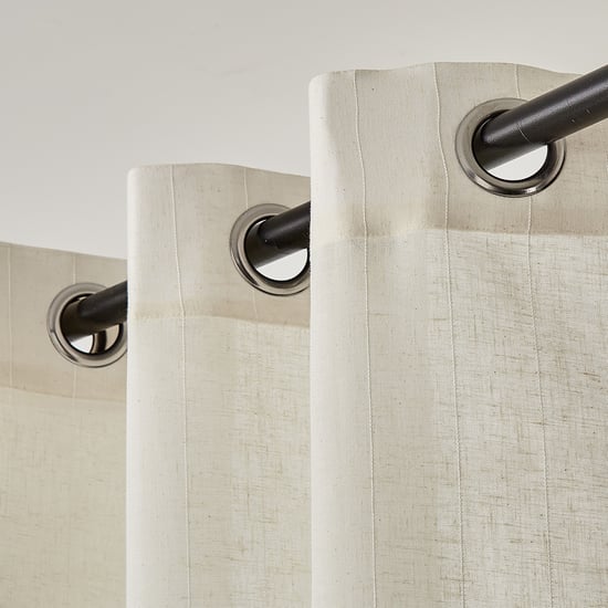 Chanderi Set of 2 Striped Sheer Window Curtains