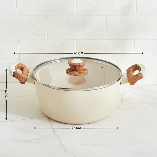 Chefs Pride Jayeon Aluminium Non-Stick Induction Compatible Casserole with Lid - 5L