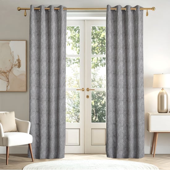 Southwalk Set of 2 Jacquard Light Filtering Door Curtains - 9ft