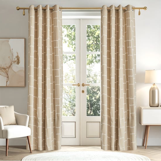 Southwalk Set of 2 Jacquard Light-Filtering Door Curtains - 9ft