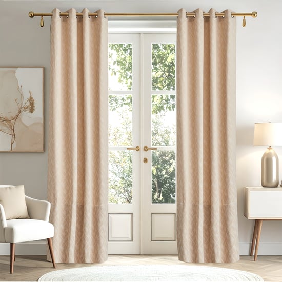 Southwalk Set of 2 Jacquard Light Filtering Door Curtains - 9ft