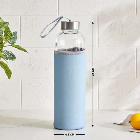 Favola Cadillac Glass Water Bottle with Pouch - 600ml