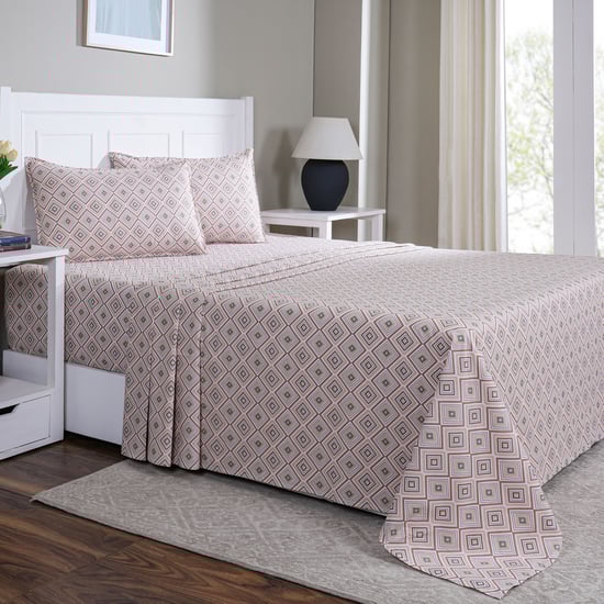 MASPAR Sensory Bloom Cotton 144TC Printed 3Pcs King Bedsheet Set