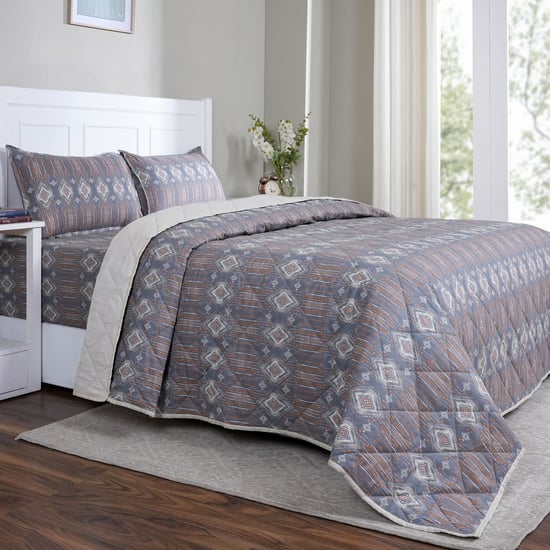MASPAR Sensory Bloom Cotton 4Pcs Ethnic Printed Double Bed-In-A-Bag Set