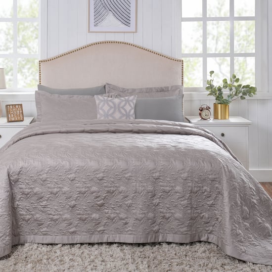 MASPAR Classical Ornate Cotton 8Pcs Embroidered Double Bed-In-A-Bag Set