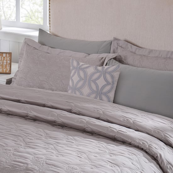 MASPAR Classical Ornate Cotton 8Pcs Embroidered Double Bed-In-A-Bag Set