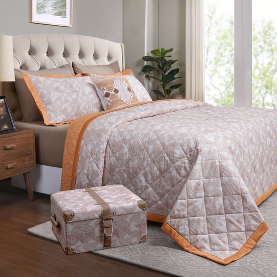 MASPAR Eclectic Geo Cotton 8Pcs Geometric Print Double Bed-In-A-Bag Set