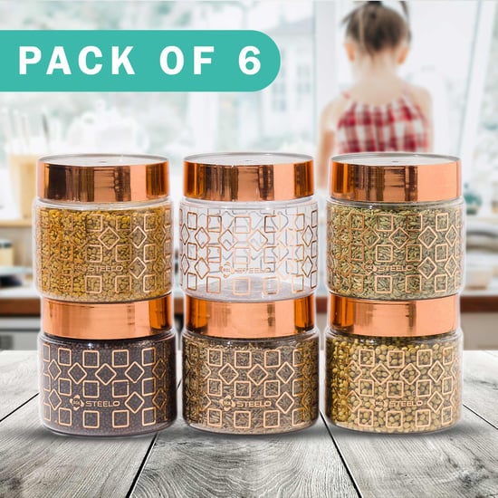 STEELO Homely Set of 6 PET Storage Containers - 350ml