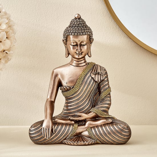 Haven Aura Polyresin Sitting Buddha Figurine