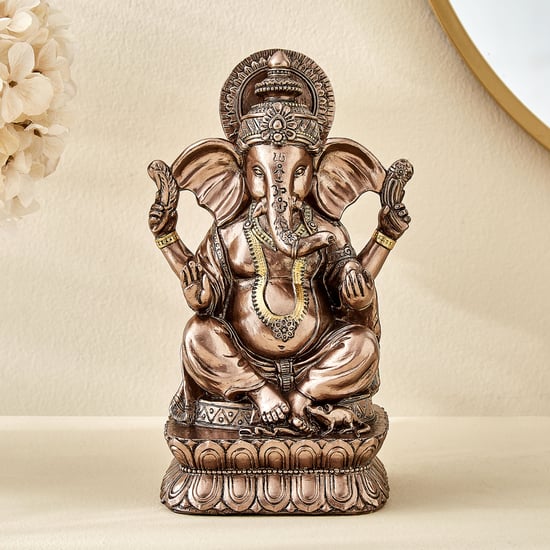 Haven Aura Polyresin Sitting Ganesha Figurine