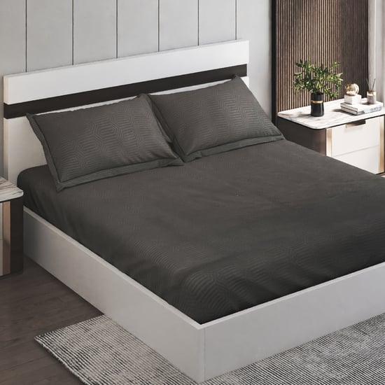 Zepher Hexa Cotton 300TC Jacquard 3Pcs King Fitted Bedsheet Set