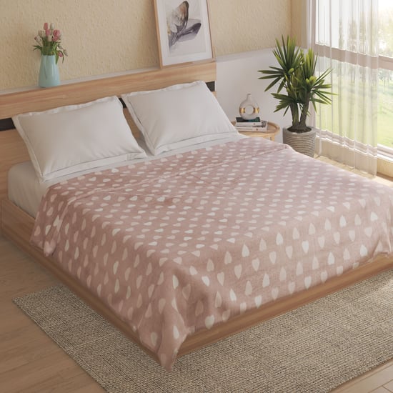 Slate Kids Heart Printed Double Blanket