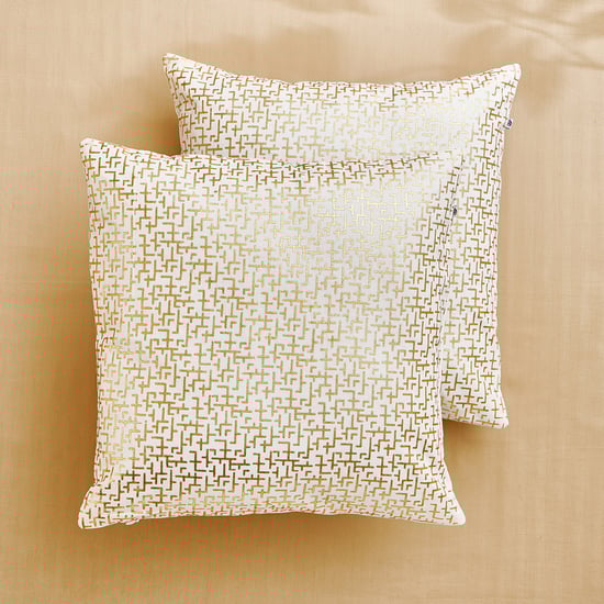 Celestial Gleam Set of 2 Foil Print Cushion Covers - 40x40cm
