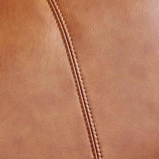 Cinnamon Half Leather 2-Seater Sofa with Cushions - Tan