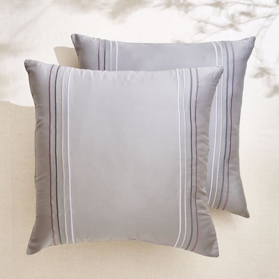 Floral Opulence Set of 2 Embroidered Cushion Covers - 65x65cm