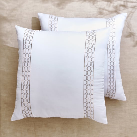 Floral Opulence Set of 2 Embroidered Cushion Covers - 65x65cm