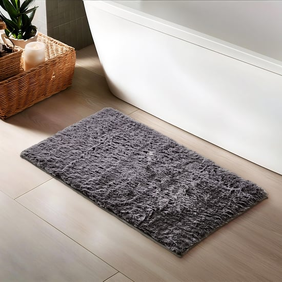 Fiesta Ruffle Memory Foam Fur Anti-Slip Bath Mat - 75x45cm