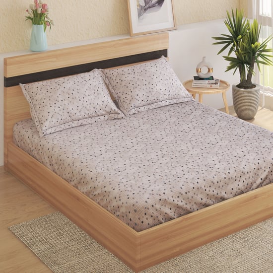 Onxy Alford Cotton 180TC Geometric Print 3Pcs Super King Bedsheet Set